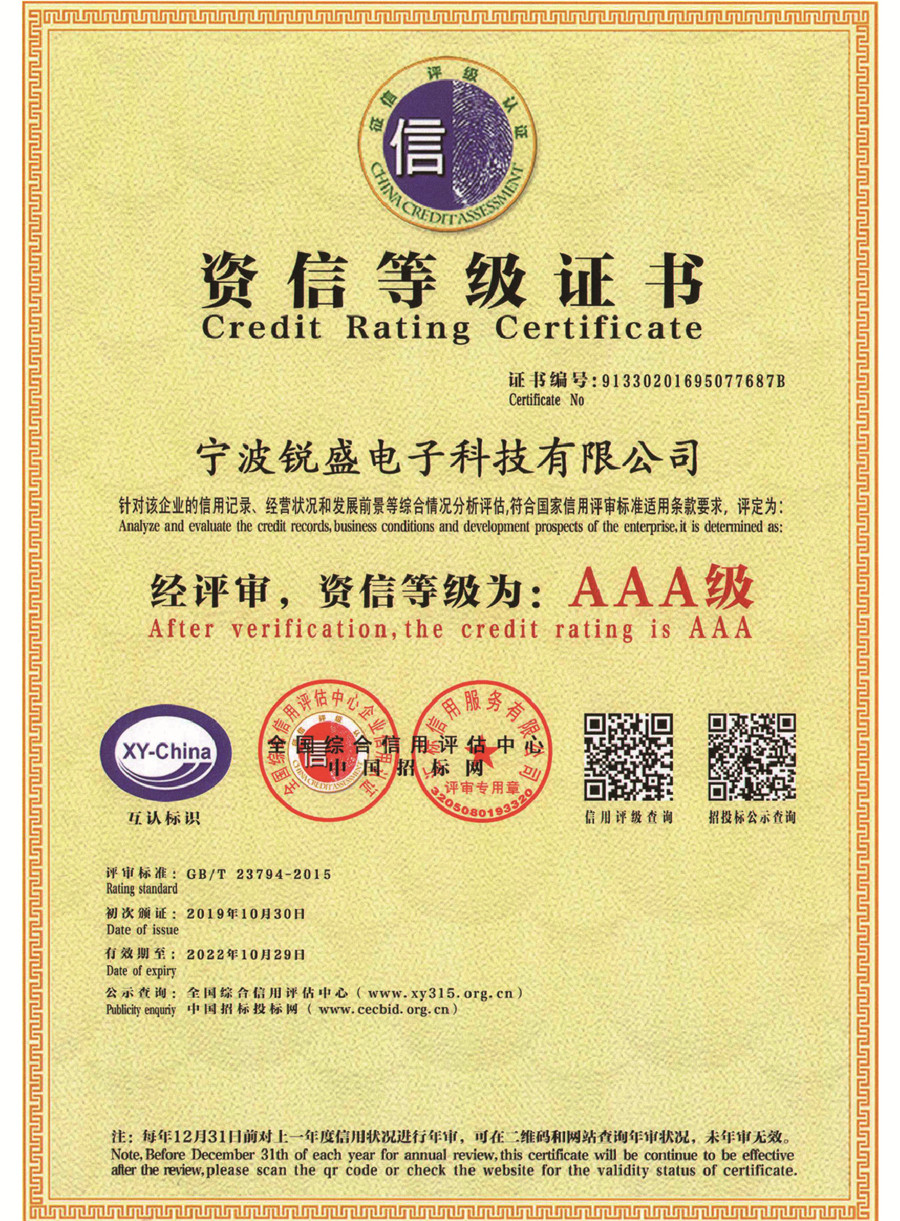 资信等级证书